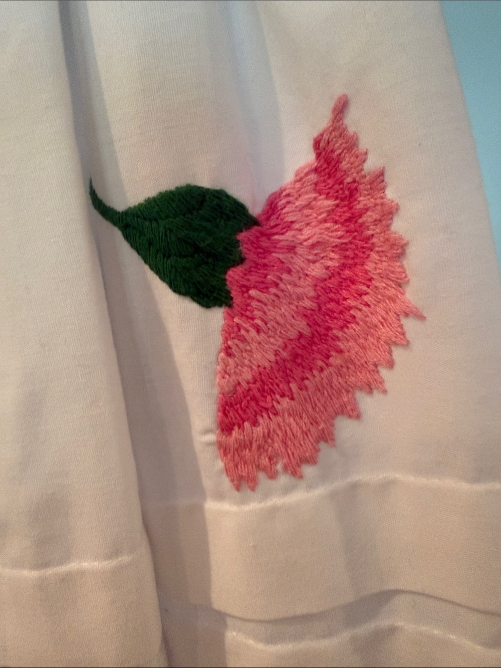 Mi Golondrina White Maxi Dress with Pink Floral Embroidery - Picture 2 of 8